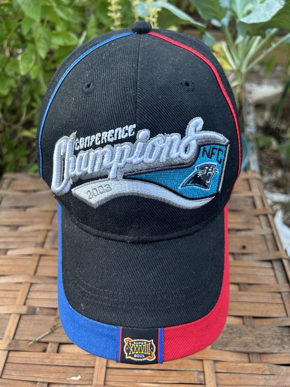 Carolina Panthers Vintage 2003 Conference Champions Reebok Strapback Cap Hat